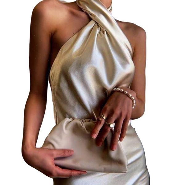 woman's temperament shiny one-piece, solid color sleeveless elastic slim halter long dress, daily life 2021 casual dresses, Black;gray
woman's temperament shiny one-piece, solid color sleeveless elastic slim halter long dress, daily life 2021 casual dresses, Black;gray