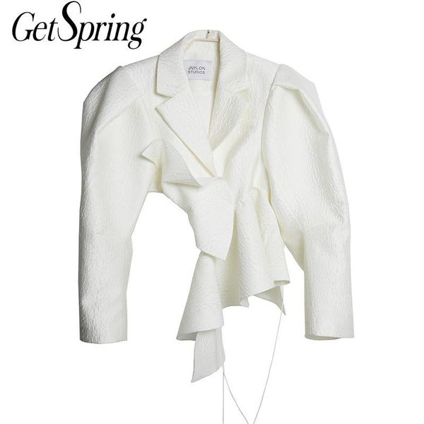 getspring women coat hollow out irregular white coats and jackets asymmetry loose casual short 2021 fashion women's, Black;brown
getspring women coat hollow out irregular white coats and jackets asymmetry loose casual short 2021 fashion women's, Black;brown