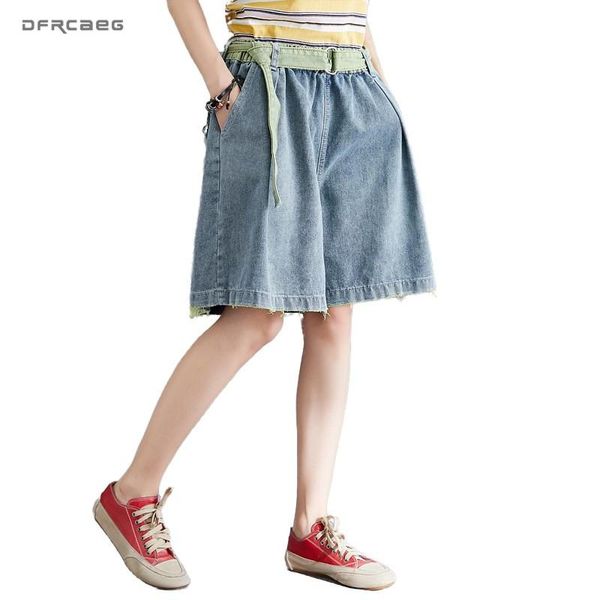 women's shorts blue loose denim wide leg women summer 2021 fashion elastic waist vintage knee length short jeans femme, White;black
women's shorts blue loose denim wide leg women summer 2021 fashion elastic waist vintage knee length short jeans femme, White;black