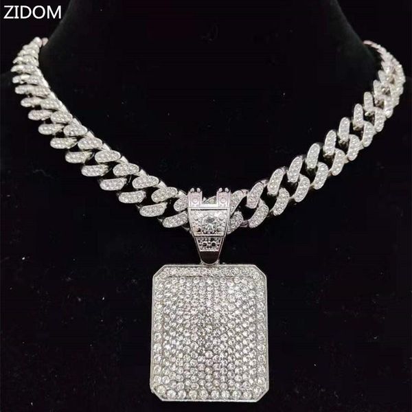 pendant necklaces men women hip hop dog tag necklace with 13mm miami cuban chain iced out bling hiphop fashion charm jewelry, Silver
pendant necklaces men women hip hop dog tag necklace with 13mm miami cuban chain iced out bling hiphop fashion charm jewelry, Silver