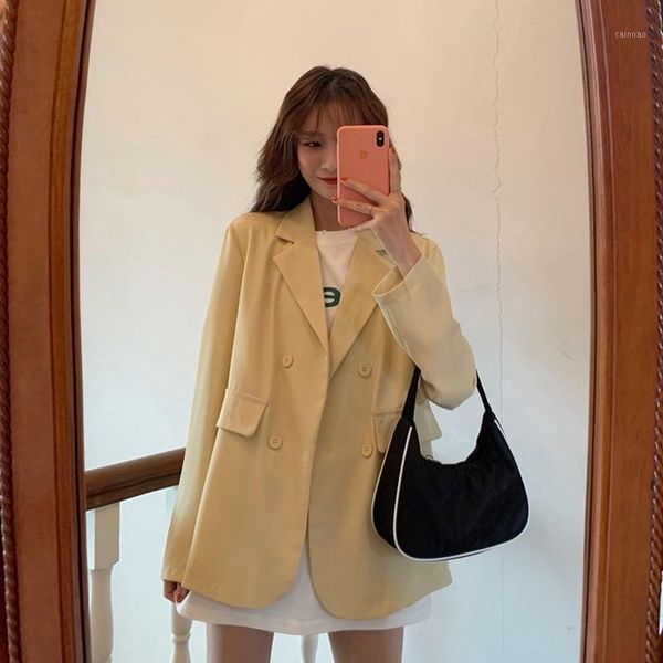 women's suits & blazers 5-color summer thin coat women 2021 spring fashion casual oversized blazer sun protection loose girl suit jacke, White;black
women's suits & blazers 5-color summer thin coat women 2021 spring fashion casual oversized blazer sun protection loose girl suit jacke, White;black
