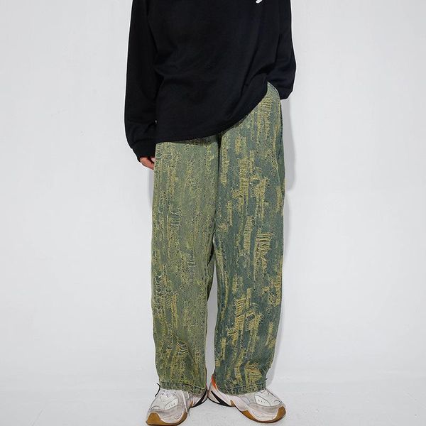 men's jeans male streetwear hip vintage loose straight denim pants men washed old worn broken hole casual trousers dn6b, Blue
men's jeans male streetwear hip vintage loose straight denim pants men washed old worn broken hole casual trousers dn6b, Blue