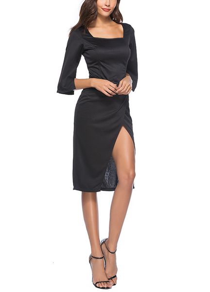 casual dresses fashion- new vintage women summer elegant solid square neck half sleeve black high split bodycon party clubwear 9fw, Black;gray
casual dresses fashion- new vintage women summer elegant solid square neck half sleeve black high split bodycon party clubwear 9fw, Black;gray