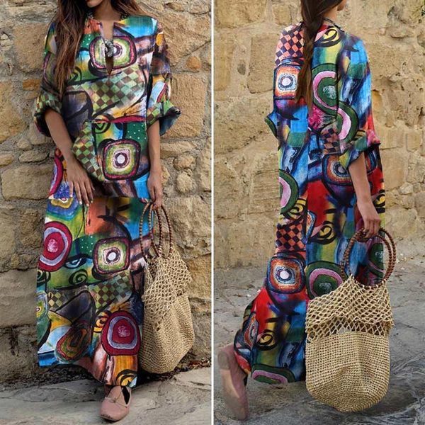 casual dresses womens autumn sudress 2021 vonda kaftan maxi dress long sleeve sundress v neck print loose, Black;gray
casual dresses womens autumn sudress 2021 vonda kaftan maxi dress long sleeve sundress v neck print loose, Black;gray