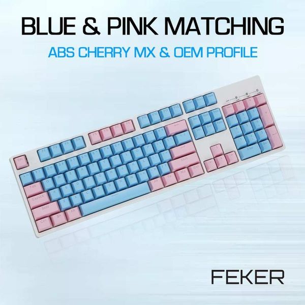 feker 111 keys abs backlit transparent pbt keycaps for mechanical keyboard pink/blue color matching keycap set keyboards
feker 111 keys abs backlit transparent pbt keycaps for mechanical keyboard pink/blue color matching keycap set keyboards