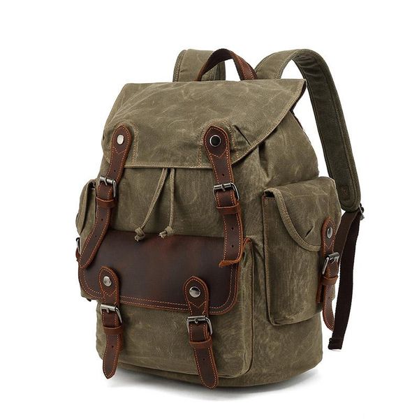 backpack vintage canvas backpacks for men oil wax leather laptravel waterproof school daypacks retro bagpack large capacity
backpack vintage canvas backpacks for men oil wax leather laptravel waterproof school daypacks retro bagpack large capacity