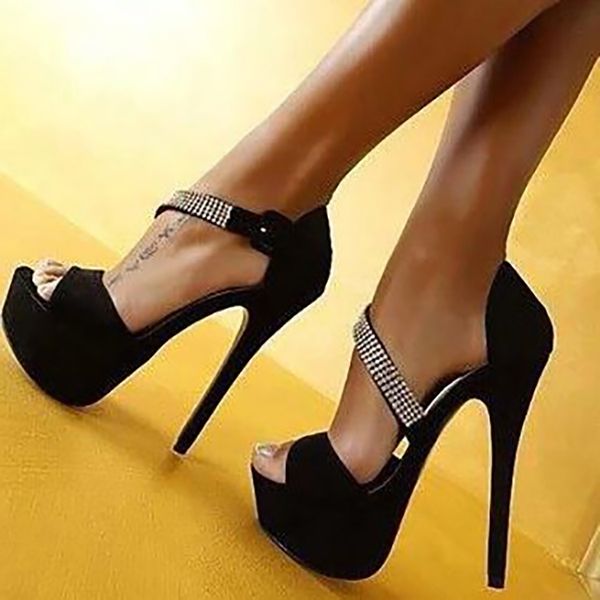 ladies handamde customized high heels sandals crystals peep-toe platform black faux kid-suede evening fashion summer shoes d519
ladies handamde customized high heels sandals crystals peep-toe platform black faux kid-suede evening fashion summer shoes d519