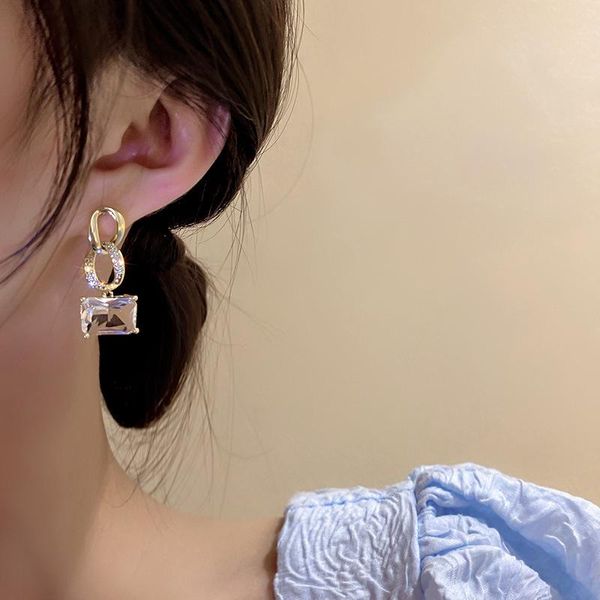 dangle & chandelier korean fashion geometric square clear crystal drop earrings for women elegant temperament piercing party jewelry 2021, Silver
dangle & chandelier korean fashion geometric square clear crystal drop earrings for women elegant temperament piercing party jewelry 2021, Silver
