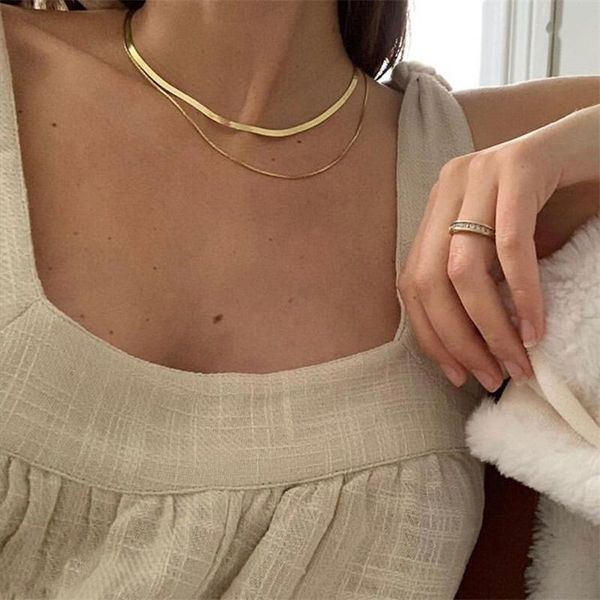 fashion simple choker snake chain short women's necklace retro gold trend jewelry wide clavicle friend party gift chokers, Golden;silver
fashion simple choker snake chain short women's necklace retro gold trend jewelry wide clavicle friend party gift chokers, Golden;silver