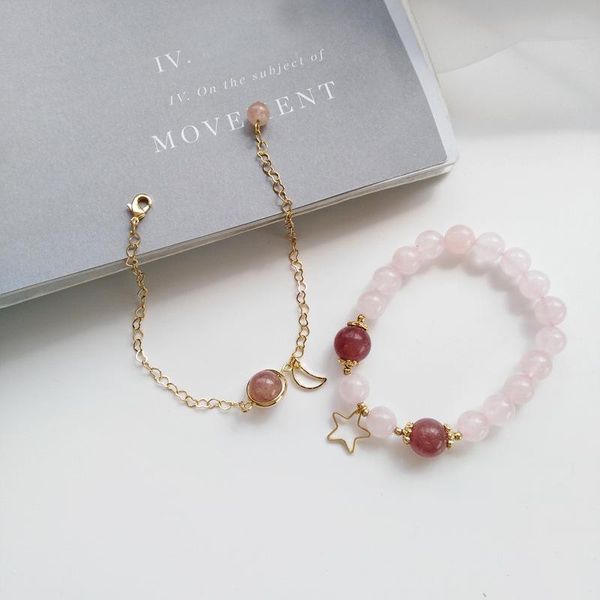 charm bracelets temperament pink girl heart simple star moon bracelet for women strawberry crystal jewelry, Golden;silver
charm bracelets temperament pink girl heart simple star moon bracelet for women strawberry crystal jewelry, Golden;silver