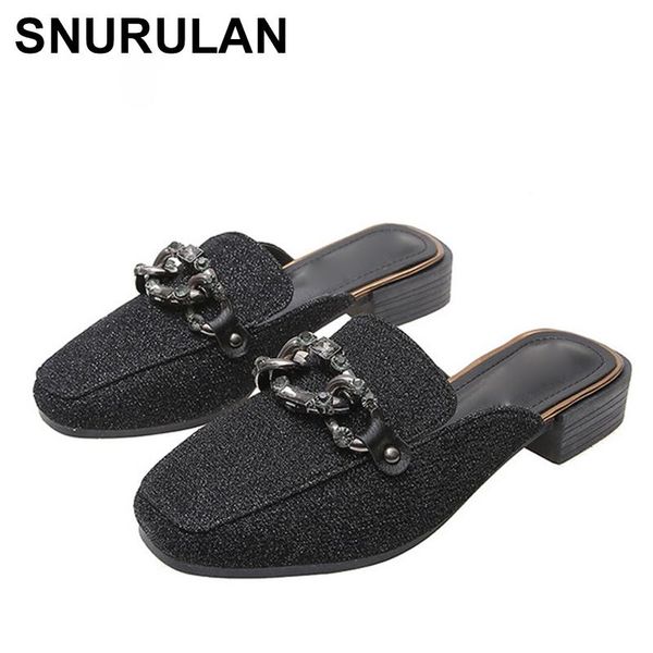 slippers snurulan novelty women's solid faux leather with chain; quality sparkles on a square heel; designer shoe, Black
slippers snurulan novelty women's solid faux leather with chain; quality sparkles on a square heel; designer shoe, Black