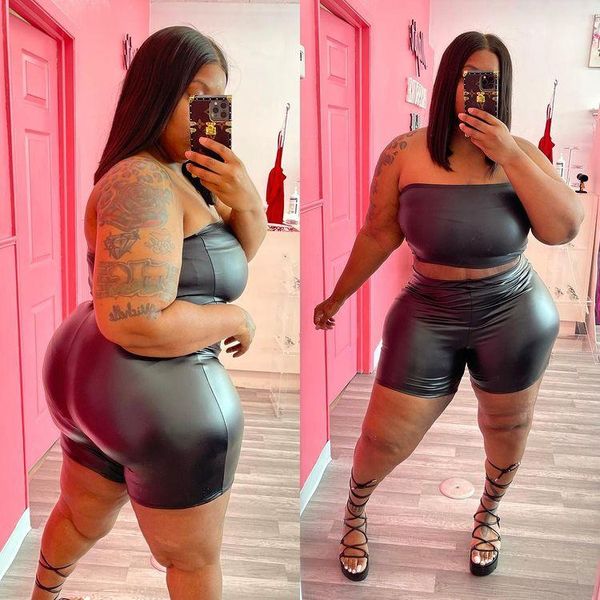plus size tracksuits bodycon suit for women night club party crop + shorts pu leather 2 piece set black outfits 4xl 5xl
plus size tracksuits bodycon suit for women night club party crop + shorts pu leather 2 piece set black outfits 4xl 5xl