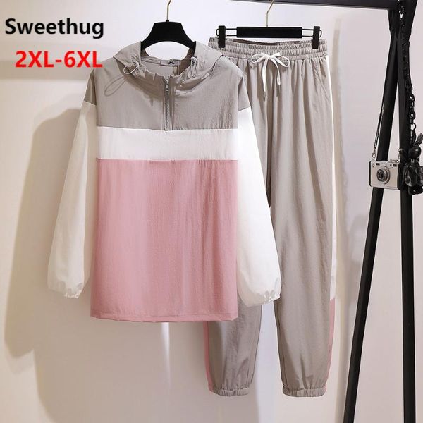 plus size tracksuits sweethug summer sportswear women 2xl 3xl 4xl 5xl 6xl bust 157cm loose hooded pink colors two-piece, Black
plus size tracksuits sweethug summer sportswear women 2xl 3xl 4xl 5xl 6xl bust 157cm loose hooded pink colors two-piece, Black