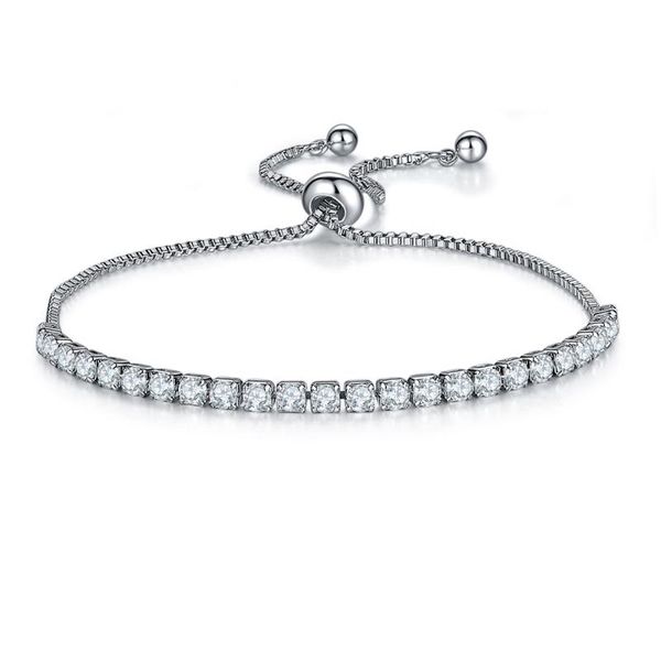 link, chain comes fashion simple round white cubic zirconia silver bracelet wedding women jewelry anniversary party gift, Black
link, chain comes fashion simple round white cubic zirconia silver bracelet wedding women jewelry anniversary party gift, Black
