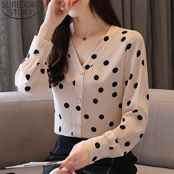 chiffon shirts women dot print blouse office lady long sleeve v-neck button cardigan autumn clothes blusas mujer 10781 210417, White
chiffon shirts women dot print blouse office lady long sleeve v-neck button cardigan autumn clothes blusas mujer 10781 210417, White