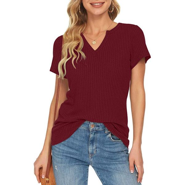 women's t-shirt summer tees fashion knit short sleeve tunic v-neck loose shirt pure color casual female ropa mujer 2021, White
women's t-shirt summer tees fashion knit short sleeve tunic v-neck loose shirt pure color casual female ropa mujer 2021, White