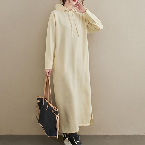 women dress 2021 casual long hooded female warm temperament thick sleeved loose slim dresses, Black;gray
women dress 2021 casual long hooded female warm temperament thick sleeved loose slim dresses, Black;gray