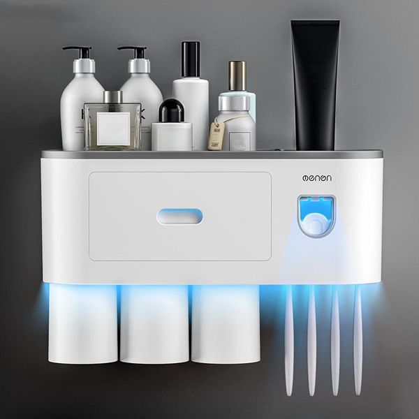 bath accessory set magnetic adsorption toothbrush holder automatic squeeze toothpaste dispenser toiletries storage rack bathroom accessories
bath accessory set magnetic adsorption toothbrush holder automatic squeeze toothpaste dispenser toiletries storage rack bathroom accessories