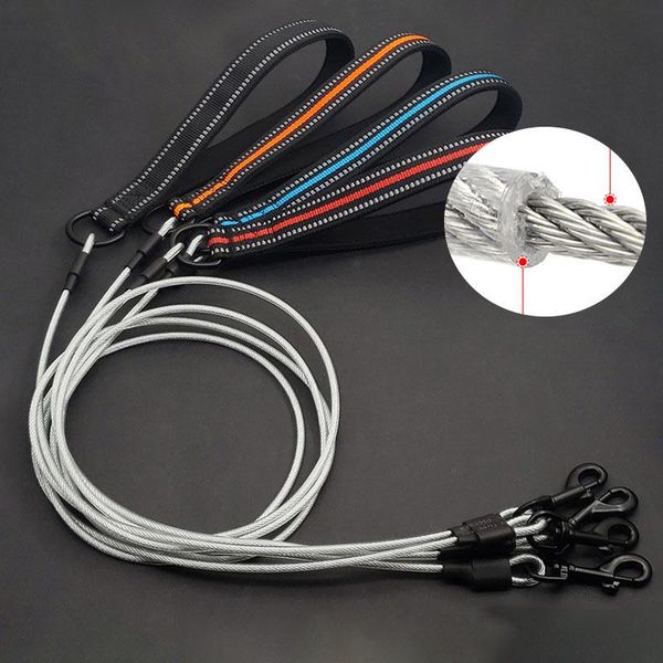 dog collars & leashes training with pet supplies anti-bite wire traction rope for medium and large dogs belt