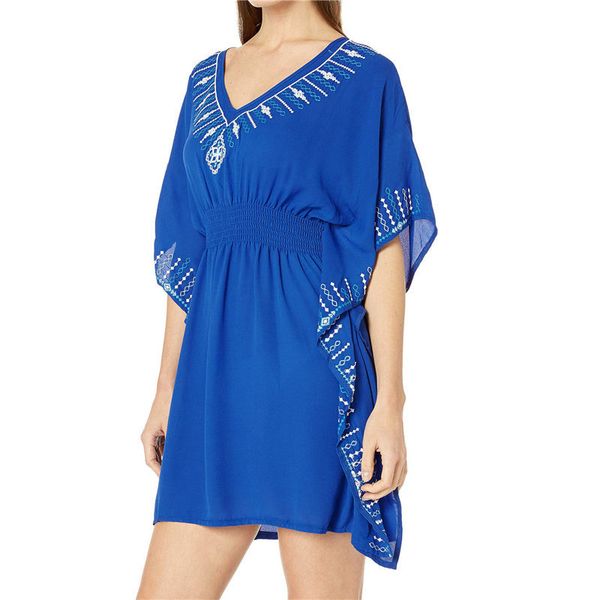 quick-drying casual embroidered v-neck boho summer beach dress blue cotton tunic women beachwear plus size mini dress n924 210416, White;black
quick-drying casual embroidered v-neck boho summer beach dress blue cotton tunic women beachwear plus size mini dress n924 210416, White;black
