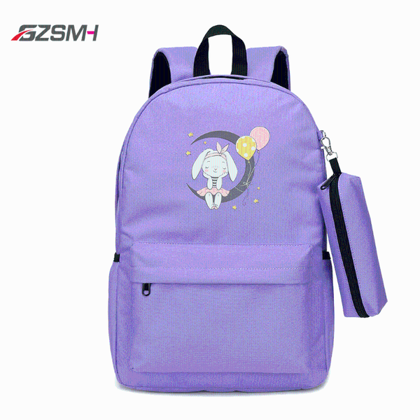 2pcs big backpack for children large capacity school bag black purple girls students supplies kawaii woman backbag bags