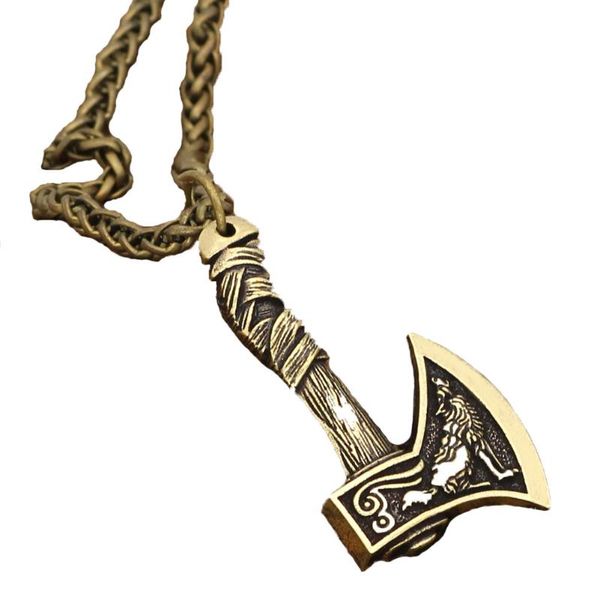 pendant necklaces celtic wolf crow double-sided axe necklace men's pirate jewelry punk trendy accessories, Silver
pendant necklaces celtic wolf crow double-sided axe necklace men's pirate jewelry punk trendy accessories, Silver