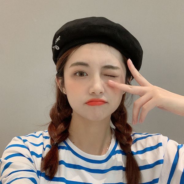 spring summer thin beret girls' designer solid color versatile cute painter's and army hat, Blue;gray
spring summer thin beret girls' designer solid color versatile cute painter's and army hat, Blue;gray