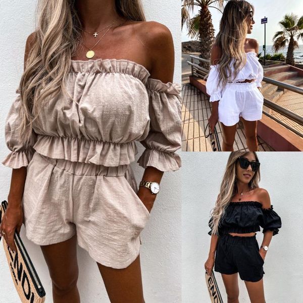 women's tracksuits 2 piece shorts sets summer ruffled mid sleeve strapless and elastic waist fashion women girls suit, Gray
women's tracksuits 2 piece shorts sets summer ruffled mid sleeve strapless and elastic waist fashion women girls suit, Gray