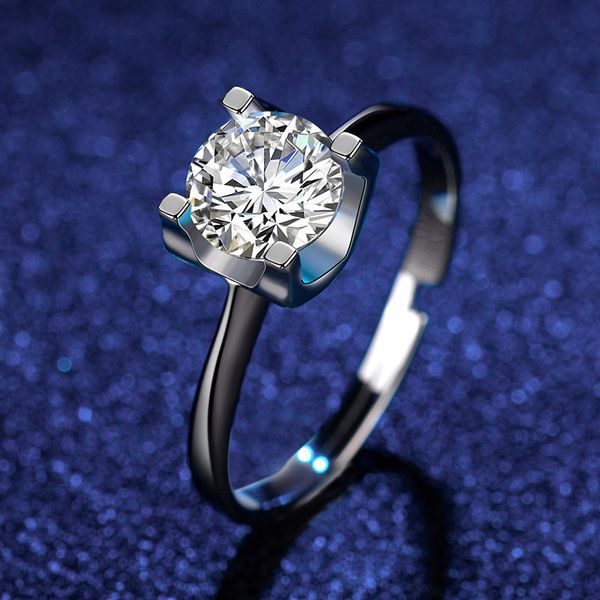 online red live broadcast imitation mosangshi high end plated 18k women's wedding classic tauren proposal diamond ring, Silver
online red live broadcast imitation mosangshi high end plated 18k women's wedding classic tauren proposal diamond ring, Silver