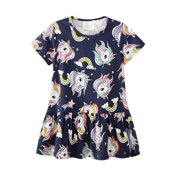 jumping meters summer short sleeve baby girl dress fashion children girls clothing unicorn princess clothes kids dresses 210529, Red;yellow 
jumping meters summer short sleeve baby girl dress fashion children girls clothing unicorn princess clothes kids dresses 210529, Red;yellow