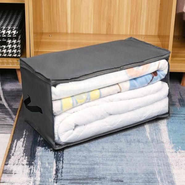 storage bags 4 pack clothes with handle for comforters, blankets, bedding, foldable zipper,clear window,gray
storage bags 4 pack clothes with handle for comforters, blankets, bedding, foldable zipper,clear window,gray