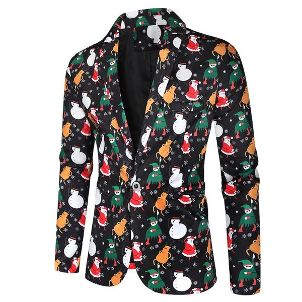 men's suits & blazers christmas outwear suit male casual print double button lapel collar slim coats chaqueta de hombre, White;black
men's suits & blazers christmas outwear suit male casual print double button lapel collar slim coats chaqueta de hombre, White;black