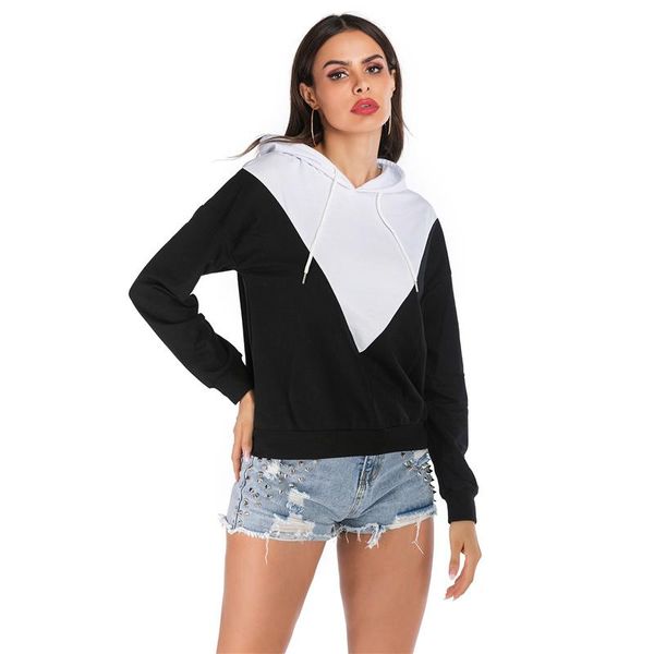 women's hoodies & sweatshirts women autumn winter fashion patchwork simple outwear with long sleeve slim cool streetwear for lady girl&, Black
women's hoodies & sweatshirts women autumn winter fashion patchwork simple outwear with long sleeve slim cool streetwear for lady girl&, Black