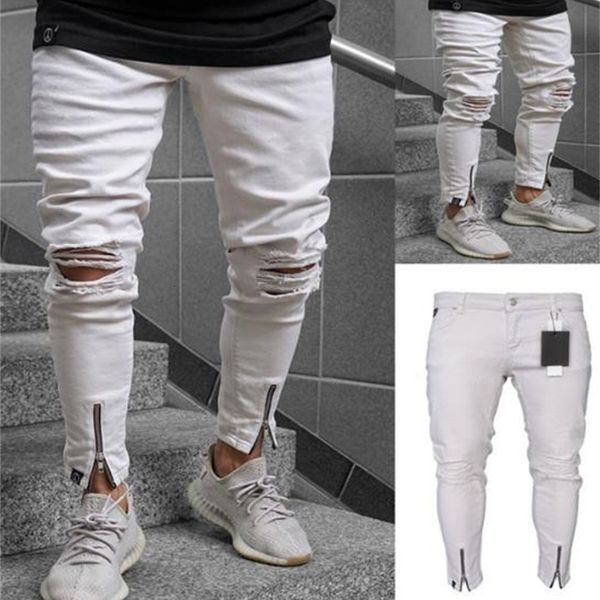 men's jeans mens white ripped fashion summer zipper casual pencil pants skinny mid waist clothing lx8j, Blue
men's jeans mens white ripped fashion summer zipper casual pencil pants skinny mid waist clothing lx8j, Blue
