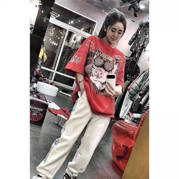women's t-shirt 2021 arrival summer european style women loose casual short sleeve o-neck t shirt cartoon print diamonds cotton t-shirt, White
women's t-shirt 2021 arrival summer european style women loose casual short sleeve o-neck t shirt cartoon print diamonds cotton t-shirt, White