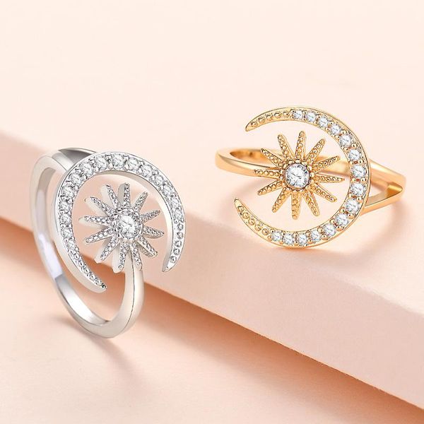cluster rings 925 silver & gold color ring for women zirconia stone sun moon engagement wedding bands female finger jewelry anillos mujer, Golden;silver
cluster rings 925 silver & gold color ring for women zirconia stone sun moon engagement wedding bands female finger jewelry anillos mujer, Golden;silver