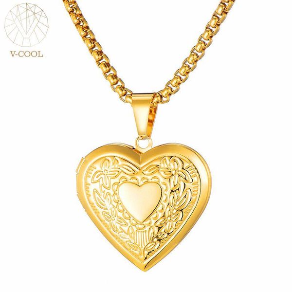 stainless steel heart pendant necklace gold po locket frame memory jewelry romantic love for women girl gift vp850 chains, Silver
stainless steel heart pendant necklace gold po locket frame memory jewelry romantic love for women girl gift vp850 chains, Silver