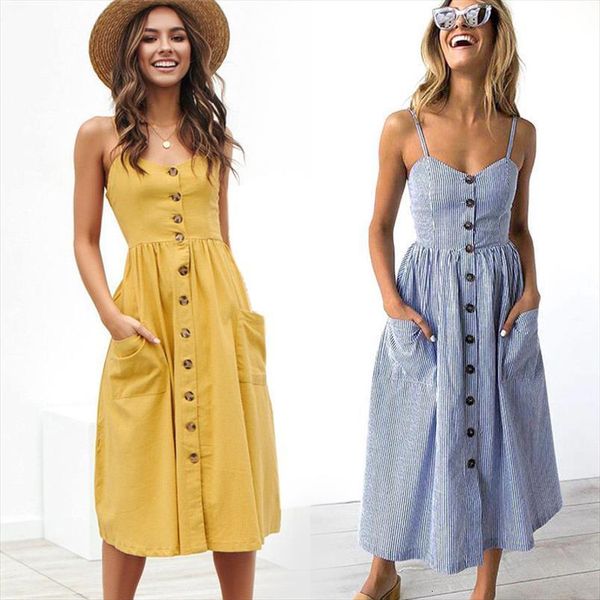 summer vintage casual sundress womens dresses beach midi button backless polka dot striped women boho floral, Black;gray
summer vintage casual sundress womens dresses beach midi button backless polka dot striped women boho floral, Black;gray