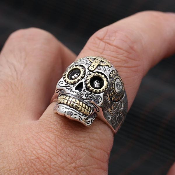 punk skull rings 925 silver 100% real original s925 solid prue ring for men jewelry cluster, Golden;silver
punk skull rings 925 silver 100% real original s925 solid prue ring for men jewelry cluster, Golden;silver