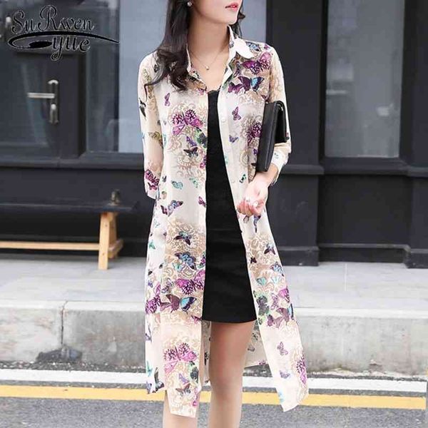 summer sun protection women long blouses super thin floral chiffon cardigan half sleeve loose flower print blouse shirts 4152 210427, White
summer sun protection women long blouses super thin floral chiffon cardigan half sleeve loose flower print blouse shirts 4152 210427, White