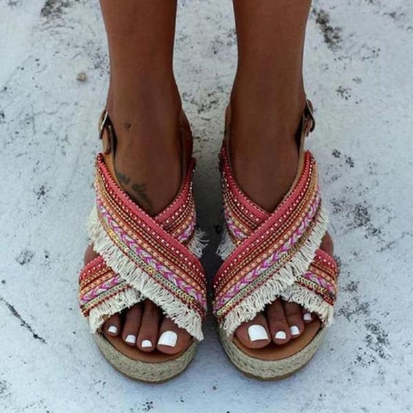 womens ankle tassel straw sandals open toe beaded roman shoes ethnic style thick bottomed muffin braided back, Black
womens ankle tassel straw sandals open toe beaded roman shoes ethnic style thick bottomed muffin braided back, Black