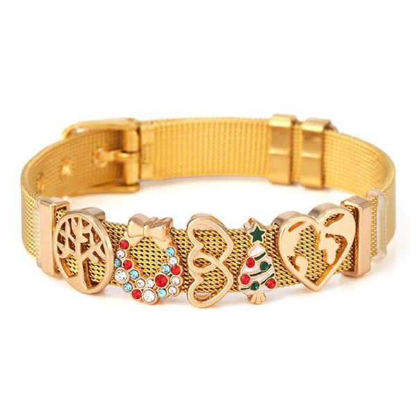 charm bracelets diy crystal christmas tree slide beads fit 10mm stainless steel mesh bracelet for women men watch style jewelry gift, Golden;silver
charm bracelets diy crystal christmas tree slide beads fit 10mm stainless steel mesh bracelet for women men watch style jewelry gift, Golden;silver
