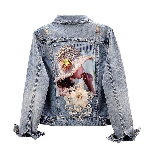 spring autumn women's denim jacket diamond flower long sleeve jeans jackets girl short outwear vintage cowboy female, Black;brown
spring autumn women's denim jacket diamond flower long sleeve jeans jackets girl short outwear vintage cowboy female, Black;brown