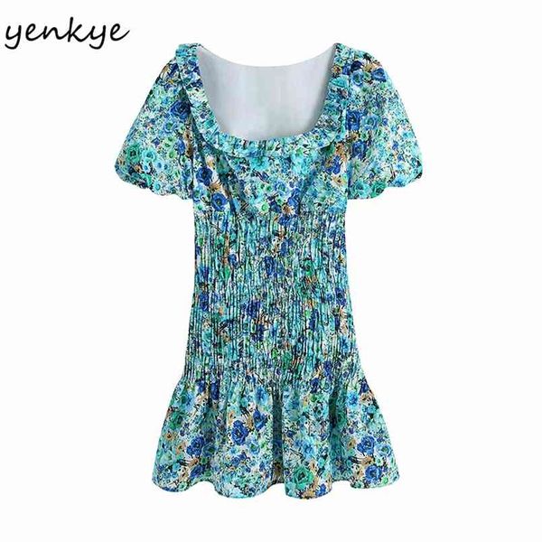 summer women blue floral print dress female square neck puff sleeve vestido smocked elastic waist slim mini 210514, Black;gray
summer women blue floral print dress female square neck puff sleeve vestido smocked elastic waist slim mini 210514, Black;gray