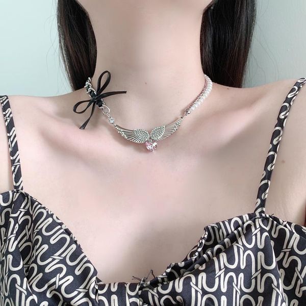 chains lovoacc vintage colorful rhinestone angel wing chokers necklaces for women asymmetry beaded pearl black leather bowknot necklace, Silver
chains lovoacc vintage colorful rhinestone angel wing chokers necklaces for women asymmetry beaded pearl black leather bowknot necklace, Silver