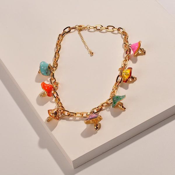 chains fashion european and american alloy painted oil cute mushroom pendant golden necklace for women girl classical jewelry gift, Silver
chains fashion european and american alloy painted oil cute mushroom pendant golden necklace for women girl classical jewelry gift, Silver
