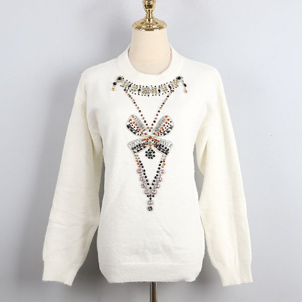women's sweaters o-neck christmas pink sweet elegant women pullover knitwear winter luxury beaded imitation mink sweater clothing bxuf, White;black
women's sweaters o-neck christmas pink sweet elegant women pullover knitwear winter luxury beaded imitation mink sweater clothing bxuf, White;black