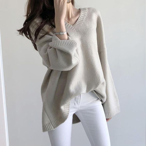 spring women solid v-neck sweater oversized pullovers office lady full sleeve jumper knitted elegance girl t0n911t women's sweaters, White;black
spring women solid v-neck sweater oversized pullovers office lady full sleeve jumper knitted elegance girl t0n911t women's sweaters, White;black