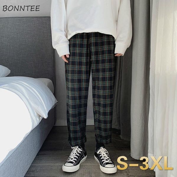 casual pants men loose straight vintage plaid mens trousers wide-leg elastic-waist chic ulzzang daily korean simple all-match men's, Black
casual pants men loose straight vintage plaid mens trousers wide-leg elastic-waist chic ulzzang daily korean simple all-match men's, Black