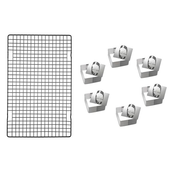 baking & pastry tools 1pcs cooling rack diy tool with 6pcs cake molds rings mousse mold
baking & pastry tools 1pcs cooling rack diy tool with 6pcs cake molds rings mousse mold